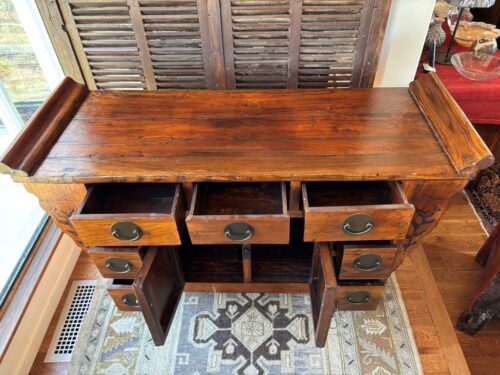 Antique Chinese Brown Sideboard - Image 4